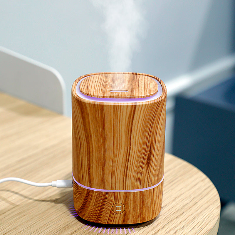 Portable Wooden Cylinder Aroma Diffuser